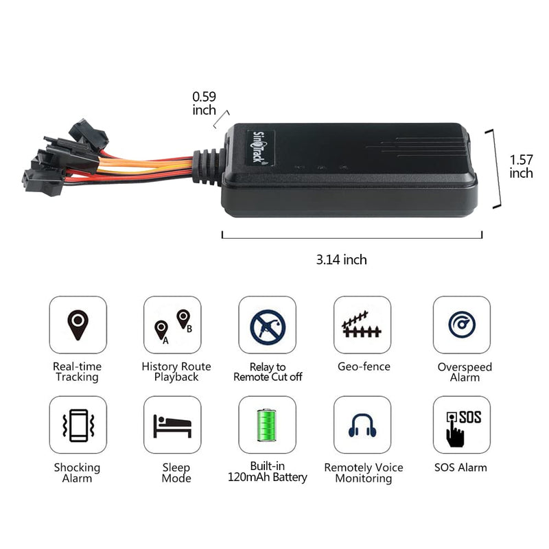 SinoTrack GPS Tracker for Vehicles ST-906L 4G GPS Tracker Anti-Theft Locator Real-Time Hidden Location Device for Car Motorcycle Truck Taxi with No Monthly Fee Tracking System