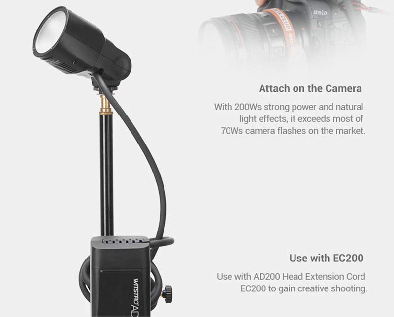 Godox H200R Round Flash Head Compatible for Godox AD200 Pro II AD200 Pro AD200 Pocket Flash, 200ws，Light and Portable