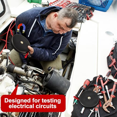 Saillong 2 Wire 30ft Magnetic Retractable Test Leads with Insulated Alligator Clips, 18 Gauge Electrical Copper Wire in Reel for Circuit Connection, Electrical Testing and Troubleshooting
