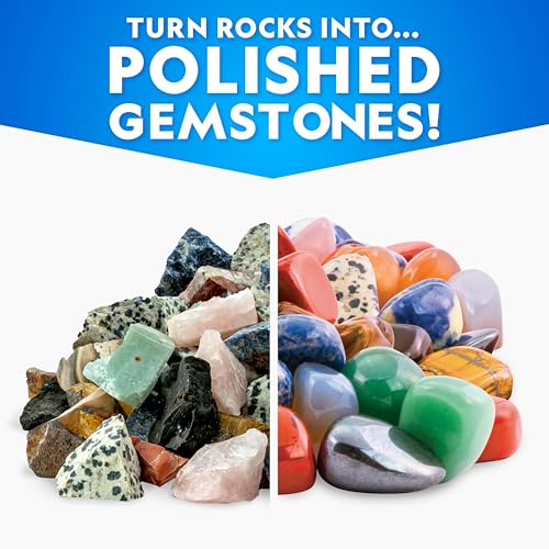 NATIONAL GEOGRAPHIC Rock Tumbler Grit and Polish Refill Kit - Tumbling Grit Media, Polish Up to 20 lbs. of Rocks, Works with any Rock Polisher & Tumbler Supplies Bulk Grit Media