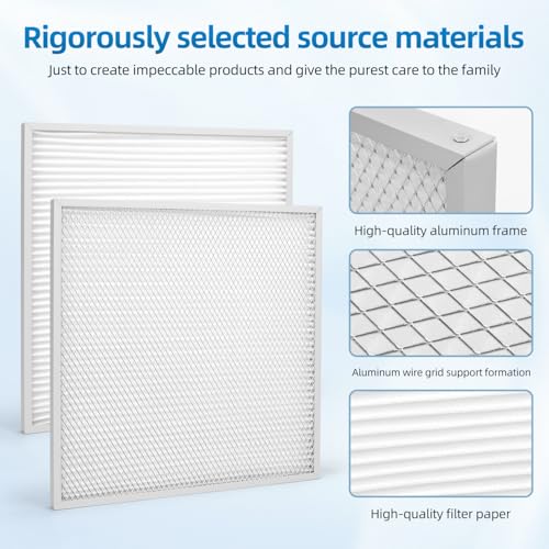 2 Pack 16x16x1 Reusable Electrostatic Washable MERV13 Aluminum HVAC Furnace Replacement Air Filter,Dust Defense Pleated Permanent, Actual Size:15.5 x 15.5 x 0.8 Inches 2