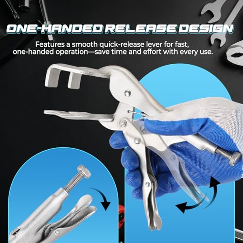 NATGAI 9" Locking Pliers Set, 4 Pack Metal Welding Clamps with Quick-Lock Release, Heavy Duty C-Clamp Vice Grips for Welding, Woodworking, Auto Repair, Sheet Metal Holding (4 Pack)