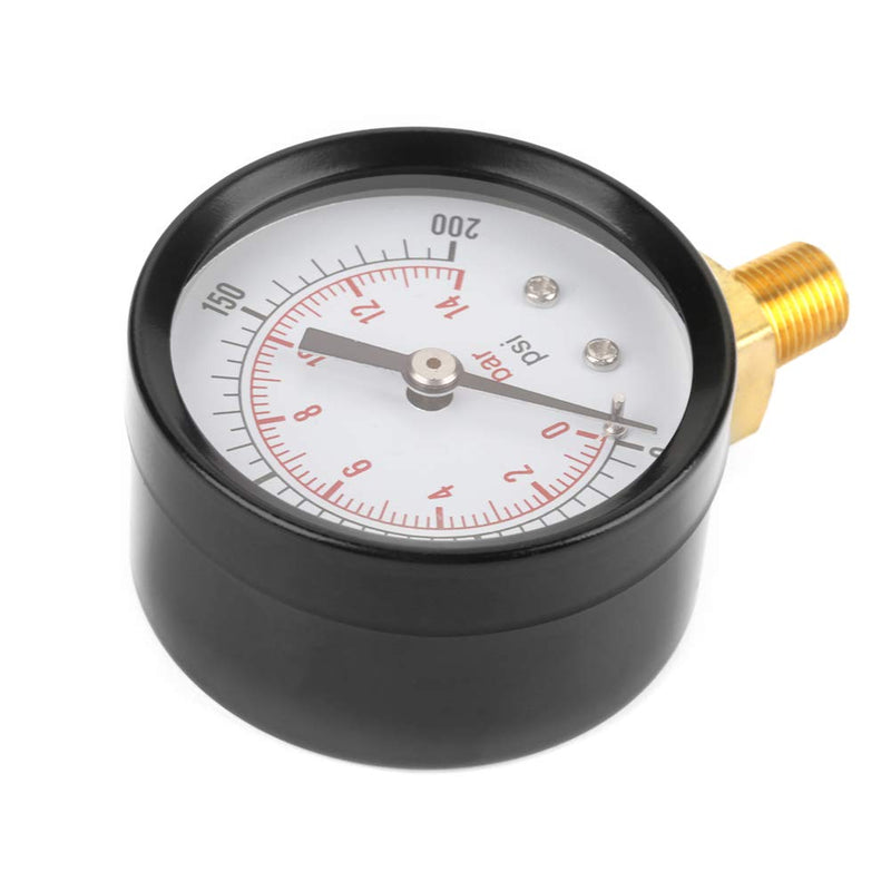 LiebeWH Pressure Gauge Pressure Gauge, 0-200psi/0-14bar Base Entry Pressure Gauge NPT 1/8" for Water Air Oil