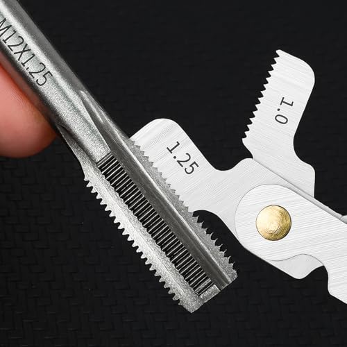 52 Sheets Thread Gauge, Metric Inches, Thread Gauge, Feeler Gauge and Radius Gauge, Precision Measuring Tool for Mechanics and Engineers, Metric Thread, Robust Iron Material
