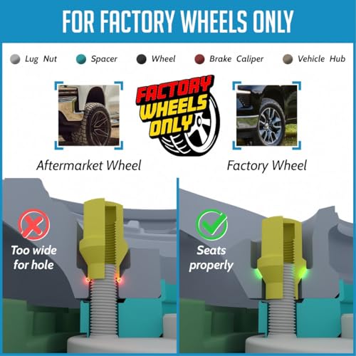 Wheel Accessories Parts 20 Pcs 9/16"-18 Thread ET OEM Style Lug Nuts 1.77" Long Chrome 7/8" 22mm 6036433AA ｜ 611-204 Fits Dodge RAM 1500 ｜ RAM 1500 Classic 20 Pack Factory Style ET