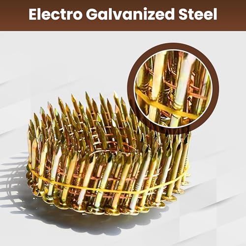 Coil Roofing Nails 1-1/4" x 0.120 – Electro Galvanized 15° Smooth Shank Wire Coil Nails for Roofing Nail Gun, 720 Count (6 Coils) 1-1/4" x 0.120 - 720 PCS