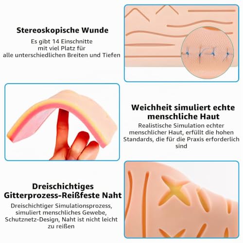 Surgical Suture Set, Suture Practice Kit with Silicone Suture Cushion, Suture Material Surgery, Wound Suture Exercise Set with Instruments and Threads, Gift for Medical Students & Veterinarians