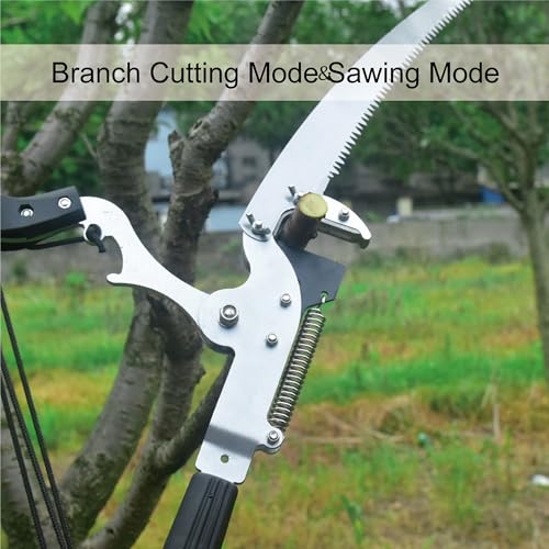 Sharp Garden Tree Pruner Head with Two Blades,24 inch Large High-Altitude Heavy Duty Shear Fruit Picker Saw Tree Trimmer Clipper Tool Fit for 0.88 inch to 1 inch Diameter pole (Without Pole)