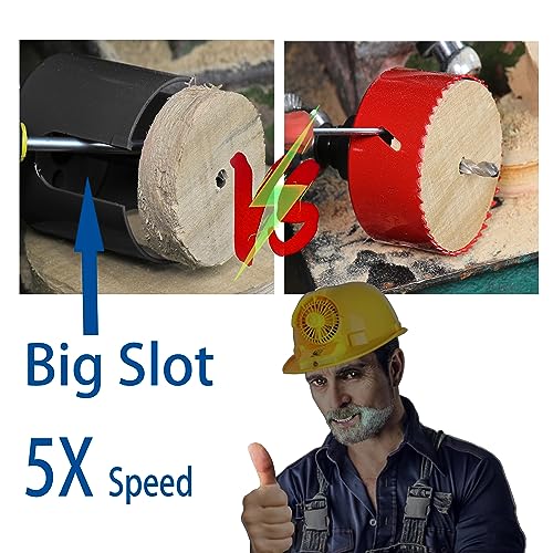 4-1/4 inch Dia Deep Carbide Tipped Hole Saw, 2.36” Cutting Depth for Multiple Material Hardy Plank MDF Wall Tile 10X More cuts 5X More Faster 4-1/4"(108mm)