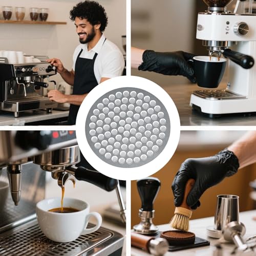 Puck Sieve 58 mm Lower Shower Screen Metal Filter Reusable Stainless Steel for Portafilter Espresso Machine Compatible with 58 mm Strainer