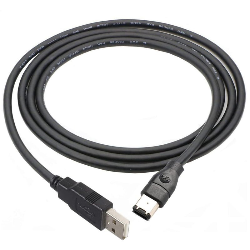 CREATOR Firewire IEEE 1394 6 Pin Male to USB 2.0 A Male Adaptor Convertor Cable for Printer, Scanner, Digital Camera, Hard Disk - 6ft