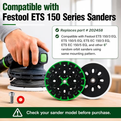 2026 Upgraded 3-Pack 6" Sander Pad 202458 Compatible Festool ETS 150