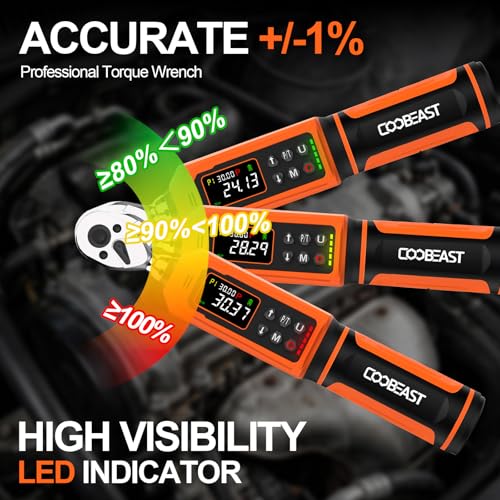 1/4 Drive Digital Torque Wrench,Preset Value(0.33-22.1 Ft.lbs./0.45-30Nm) Orange 1/4-inch (0.33-22.1 Ft.lbs./0.45-30Nm)