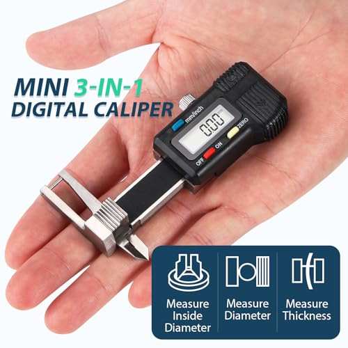1" /25mm Mini Digital Caliper, OD ID & Thickness Gauge