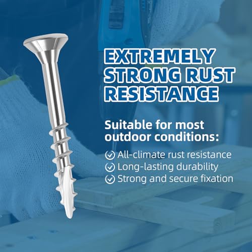 WELLOCKS #8 x 1-1/2 in 304 Stainless Deck Screws, 300 PCS #8×1-1/2"