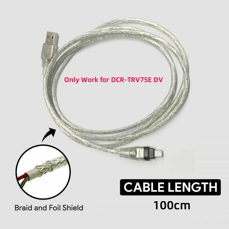 NFHK USB Male to Firewire IEEE 1394 4Pin Male iLink Adapter Cord Cable for DCR-TRV75E DV 1m USB Firewire Cable 6Pin Male to USB Male