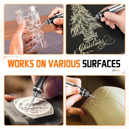 Resparked Cordless Rechargeable Engraving Pen - 50+ Surfaces Compatible, 30 Free Bits & Mastery Guide Included, Beginner-Friendly for Artists & DIY Enthusiasts