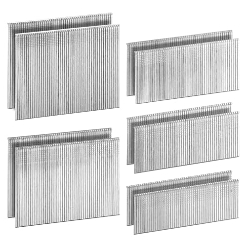 meite 16 Gauge Finish Nails, Total 5,000 Counts – 1-3/16" (2,500 Counts) and Assorted 5 Sizes (1", 1-1/4", 1-1/2", 2", 2-1/2" Each Size 500), Galvanized Straight 16GA Finish Nails for Finish Nailers