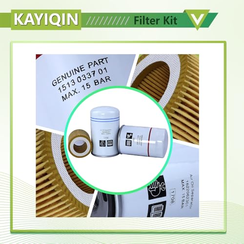 2901086501 Filter Kit Compatible with KAYIQIN GX2/3/4/5 1622062301 Air/Oil Separator + 1513033701 Oil Filter + 1622065800 Air Filter Air Compressor Replacement Parts 2901-0865-01