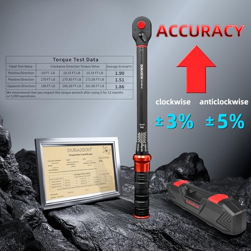 1/2-Inch Drive Torque Wrench 10-170ft.lb/13.6-230.5Nm 1/2" DR.『10-170 FT.LB』