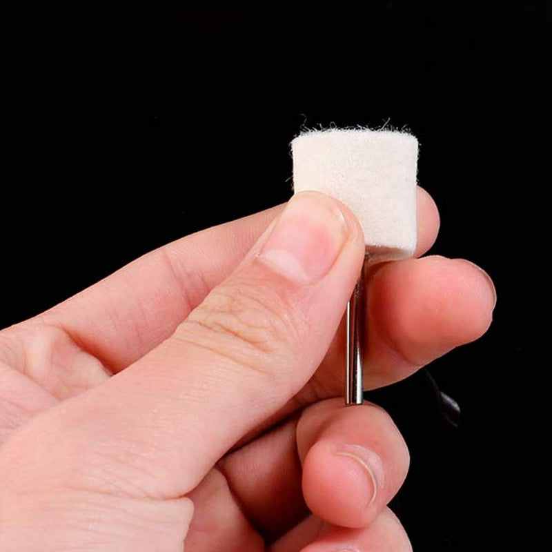 Oudtinx 100 Pcs Multifunctional Wool Felt Mandrel Mounted Grinding Polishing Accessories Attachment Set - Compatible with Dremel 1/8" Shank