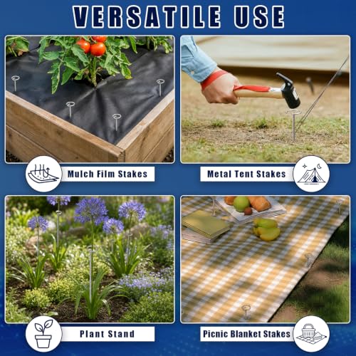 151 Pcs Landscape Fabric Stakes,3 Types Galvanized Ground Staples