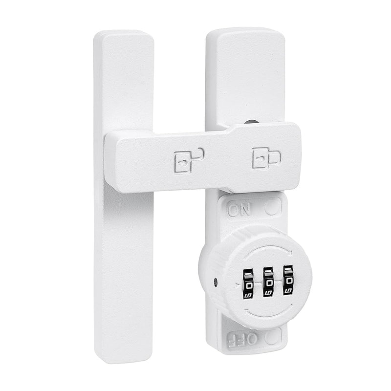 INIRET 2 Packs Matte White 180 Degree Barn Door Lock,Mechanical Password Lock,3 Digit Password Keyless,Flip Latch with Combination,Protect Privacy,for Barn Door,Cabinets,Windows,Garden,Bathroom 180 Degree_Matte White