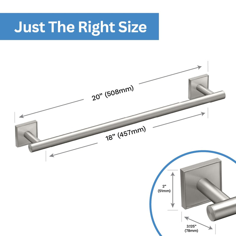 Gatco 5621 Mode Towel Bar, 18 Inch, Satin Nickel