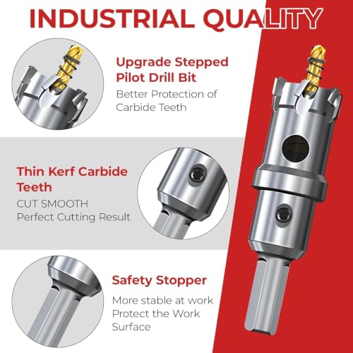 6-Inch TCT Carbide Hole Saw Cutter for Stainless Steel & Metal 1-Piece Set(6")