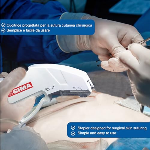 Gima - Sterile disposable skin sewing machine, stainless steel stitches - 5 pieces