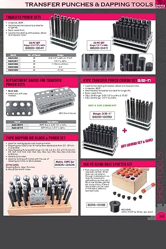 HHIP 8600-0045 60 Piece #1-60 Transfer Punch Set 60 Piece Number Set