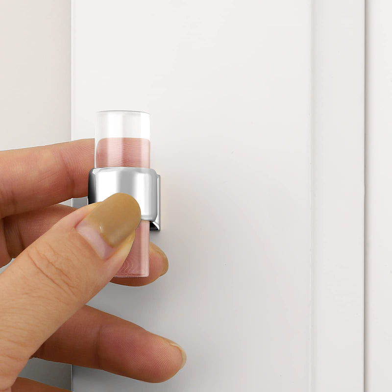Probrico 20 Pack Single Hole Cabinet Knobs Hardware Cabinet Handles, Polished Chrome Alloy Cabinet Knobs with Clear Acrylic Drawer Pull Handles for Kitchen Cabinet Funiture