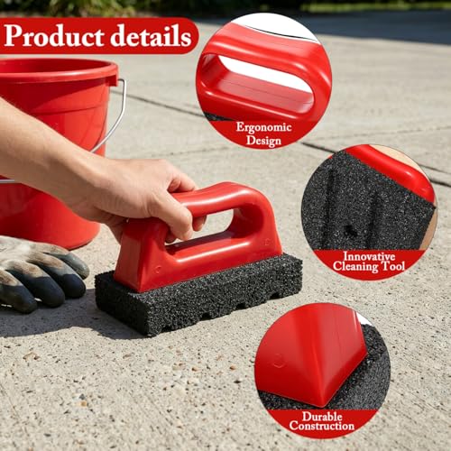 NOLITOY Rub Brick Tool with Handle Brick Cleaning Brush and Concrete Scrub Brush for Masonry Cleaning Stain Removal Concrete Smoothing Construction and Home Renovation Projects