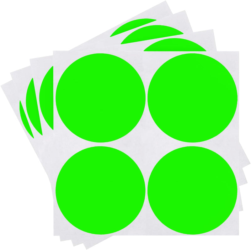 ChromaLabel 2 Inch Round Label Removable Color Code Dot Stickers, High Visibility for Warehouse Inventory, 100 Labels per Pack, Fluorescent Green