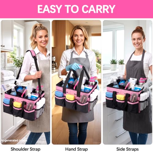 Cleaning Caddy Bag with Handle, Cleaning Caddy Supplies Organizer