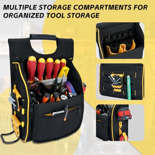 with Shoulder Strap, Zippered Flip Cover Tool Pouch Bag, Tape Measure Holder,Tape Measure Belt Clip