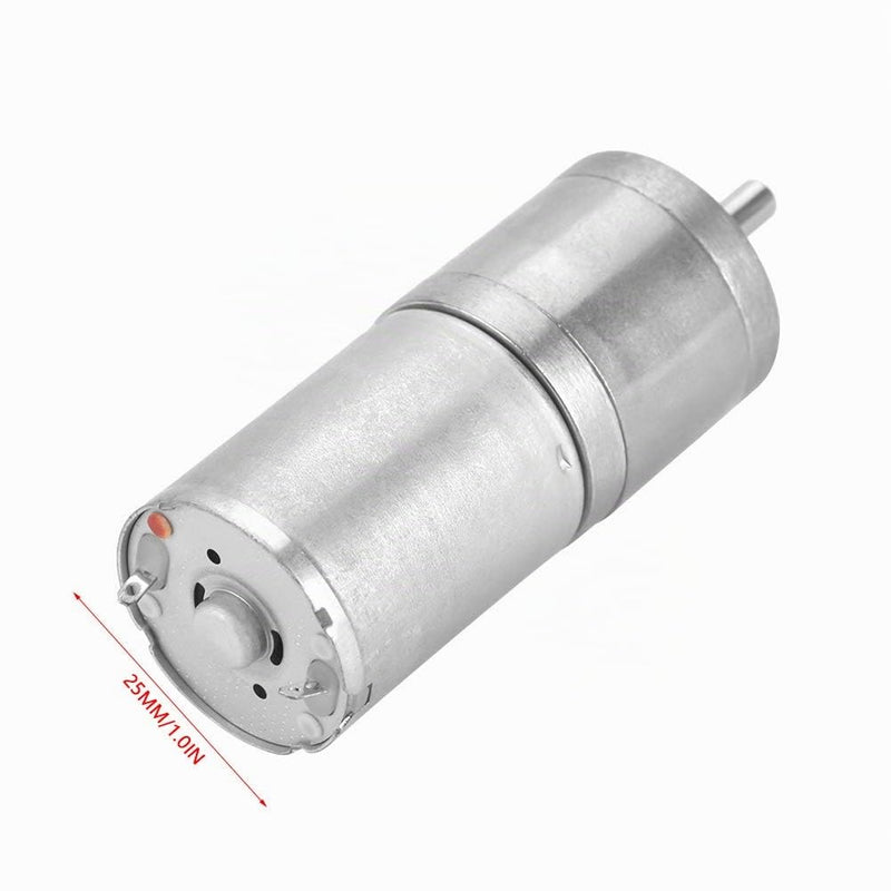Speed Motor, 1 Piece, 25mm DC 12V 25GA-370 Reduced Speed Motor Metal for Electronic Lock (12V, 200RPM) 12V 200RPM