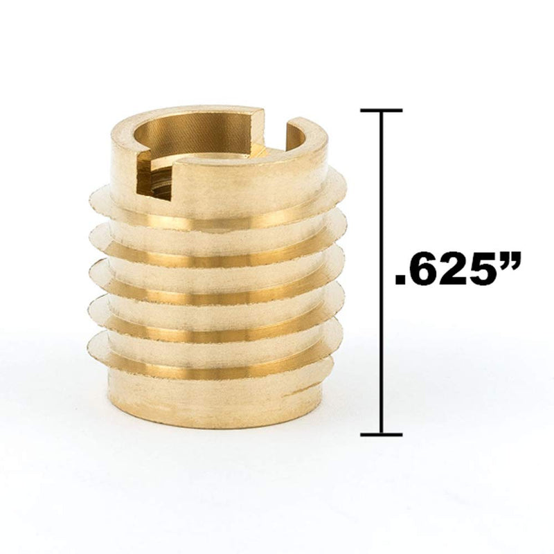 E-Z LOK 400-6 Threaded Inserts for Wood, Installation Kit, Brass, Includes 3/8-16 Knife Thread Inserts (5), Drill, Installation Tool 3/8-16 (5 Count)