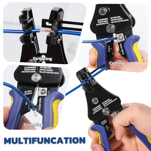 haisstronica 3 in 1 Automatic Wire Stripper Set, AWG 8-26, 7-Inch 8-26 AWG