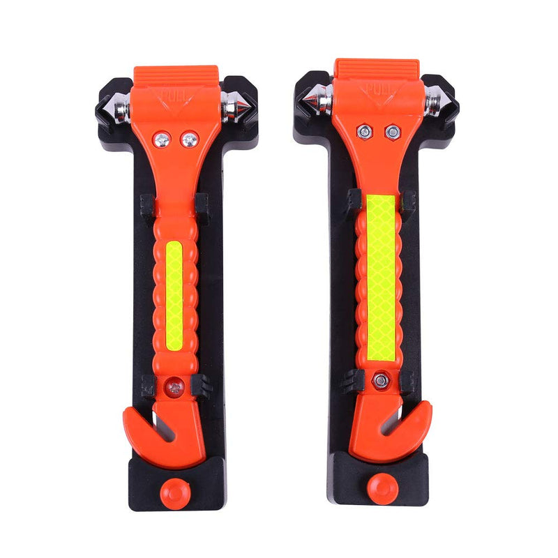 2 PCS GoDeCho Car Safety Hammer Emergency Escape Tool with Seat Belt Cutter and Vehicle Window Glass Breaker with Light Reflective Tape