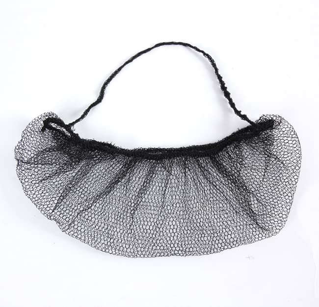 Losuya 50pcs Disposable Soft Nylon Beard Covers Honeycomb Beard Nets Black