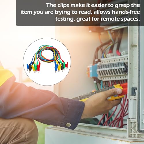 10Pcs 14 Gauge Alligator Clips with Wires for Multimeter, Heavy Duty Silicone Test Leads 15A Jumper Wires with Insulators Clips for Electrical Testing Experiment(3.3ft/1m) (Pack of 3)