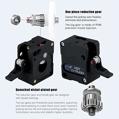 Update Universal Super Light HGT Extruder w/ NEMA14 36MM Stepper Motor Hardened Steel Dual Gears Bowden Direct Drive for Ender 3 V2 PRO 5 Plus CR10 CR10S CR6 SE 3D Printer