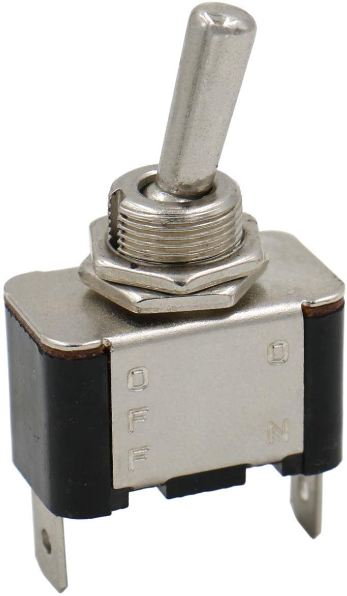 Heschen Metal Toggle Switch Flick Flip, 12V 20A, SPST, ON/OFF 2 Position, 2 Pin, with Waterproof Cap (Red Cap) Red Cap