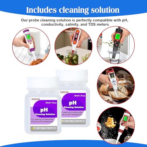 pH Meter Calibration Solution Kit (4,7,10,6.86,9.18 Buffer), 6 * 50ml Buffer Calibration Solution + KCl Probe Storage for All pH Meters with High Accuracy