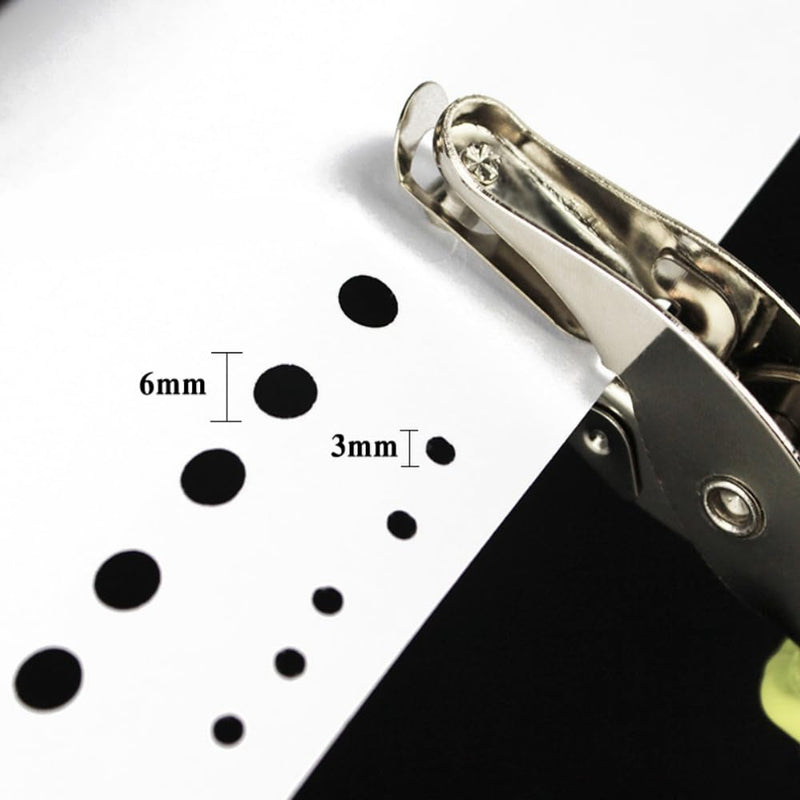 Hand Held Metal Stationery Round Hole Diameter 6mm Hole Punch Pliers Hole Punch Paper Punching Machine Single Hole Punch Paper Card Carton Punching Pliers -A9 (Blue)