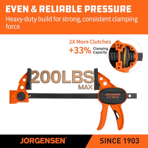JORGENSEN E-Z Hold 2-Pack 6" 200LBS Light Duty Woodworking Bar Clamps 6"