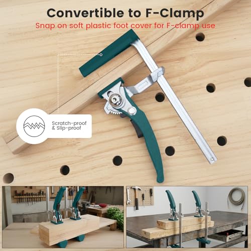 Housolution 2 Pack Quick Release Ratcheting Table Clamp, Track Saw F Clamps