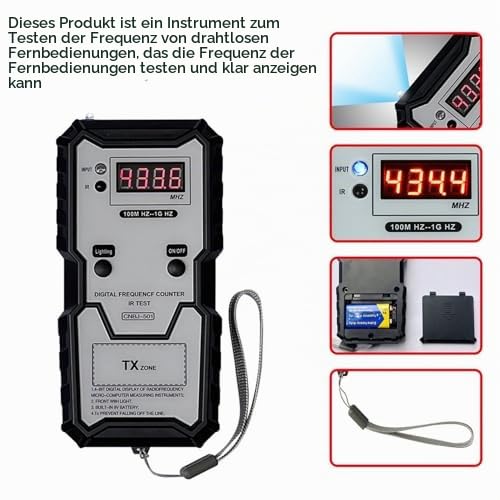 Key Switch Tester, Frequency Counter for Remote Key, 100M Hz to 1G Hz High Precision Digital Display Keychain Frequency Tester