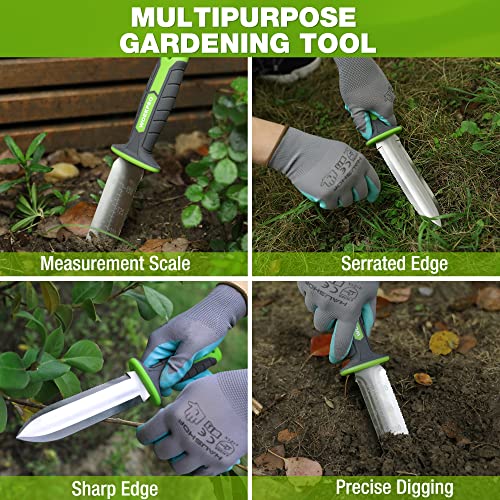 WORKPRO Hori Hori Garden Knife 8’’ Anvil Pruning Shears, Stainless Steel Blade, Ideal for Weeding, Planting, Digging